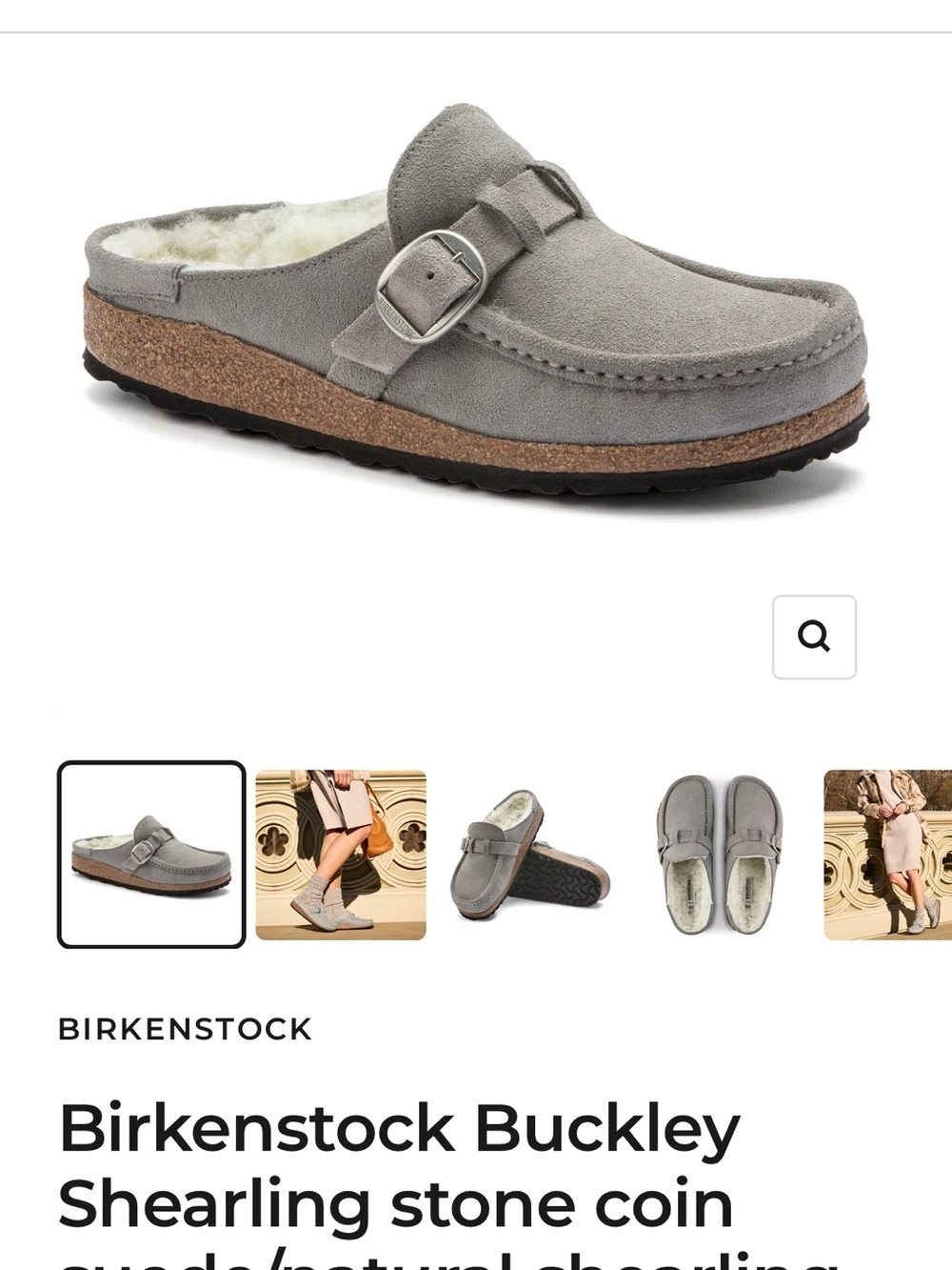 Birkenstock Kids Buckley Shearling Clog in Gray